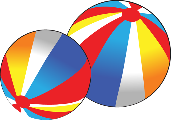 Beach Ball Clip Art Clipart Image - Clip Art 2 Balls (600x422), Png Download