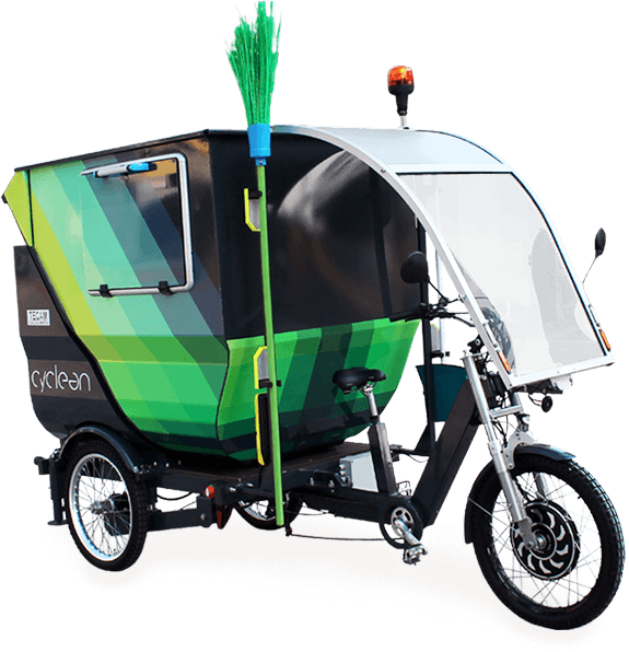 Cyclean Is An Electric Tricycle With Pedal Assist And - Electric Tricycle Waste Collection (575x596), Png Download