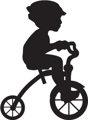 Silhouette Of A Boy Riding A Tricylce - Baby Bicycle Silhouette (450x450), Png Download