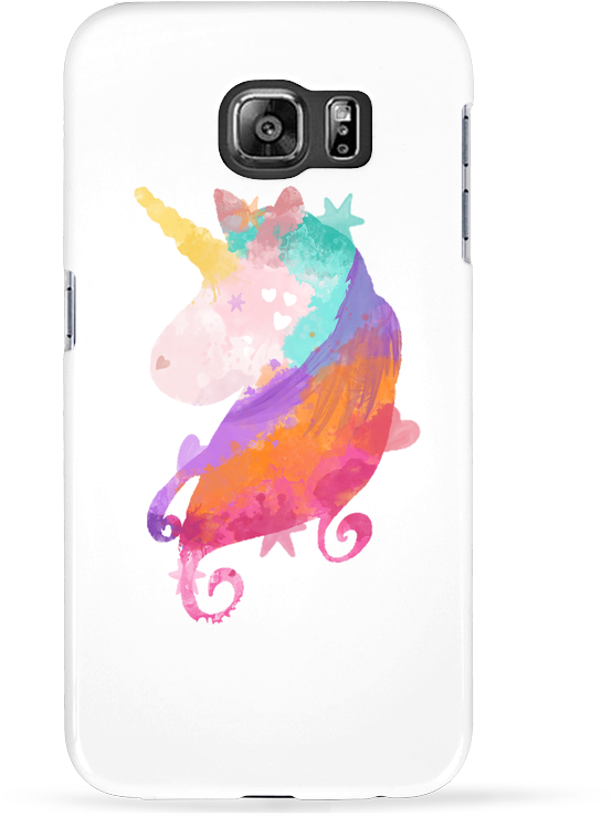 Case 3d Samsung Galaxy S6 Watercolor Unicorn - Samsung Galaxy (690x850), Png Download