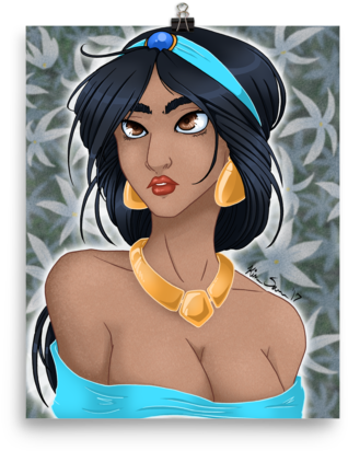 Princess Jasmine Poster - Cartoon (600x600), Png Download