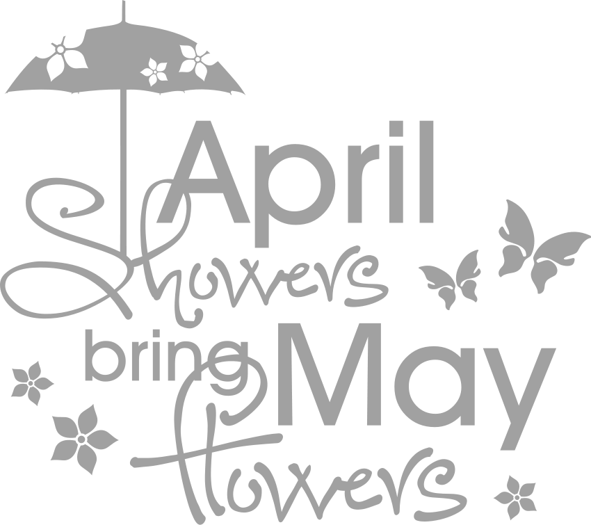 28 Collection Of April Showers Clipart Black And White - Butterfly Design Shower Curtain (850x755), Png Download