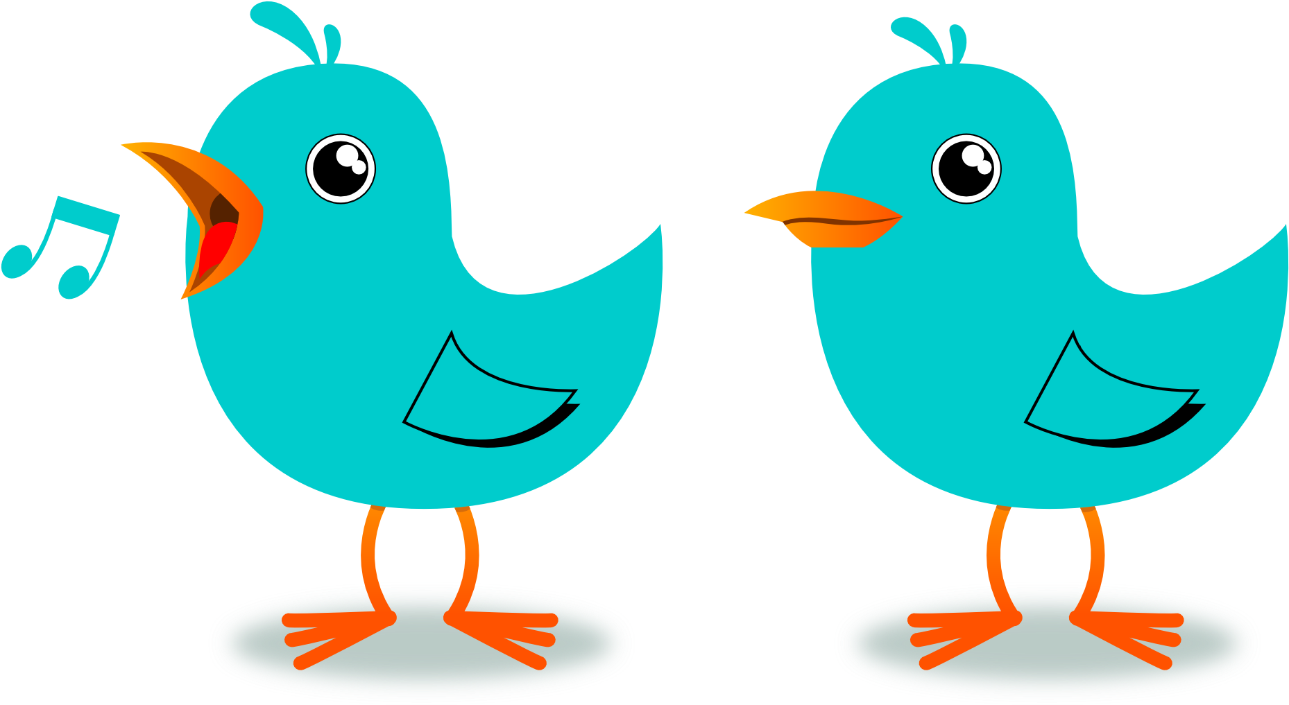 Clipart Of Birds Singing Red Clipartix - Birds Singing Clipart (1979x1072), Png Download