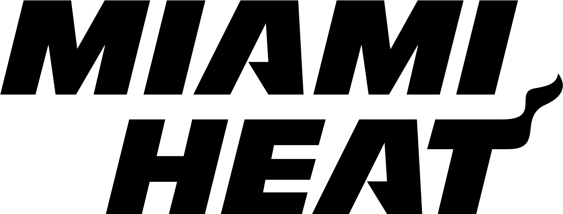 Jpg Black And White Download Heat American Airlines - Miami Heat Letter Font (2200x1000), Png Download