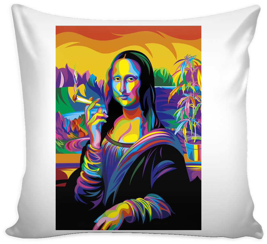 Mona Lisa Smoking Art Pillow Cover - Louvre, Mona Lisa (1024x1024), Png Download