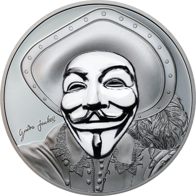 Cook Islands 2017 5$ Historic Guy Fawkes Mask Ii 1 - 2018 10z Silver Griffin (400x400), Png Download