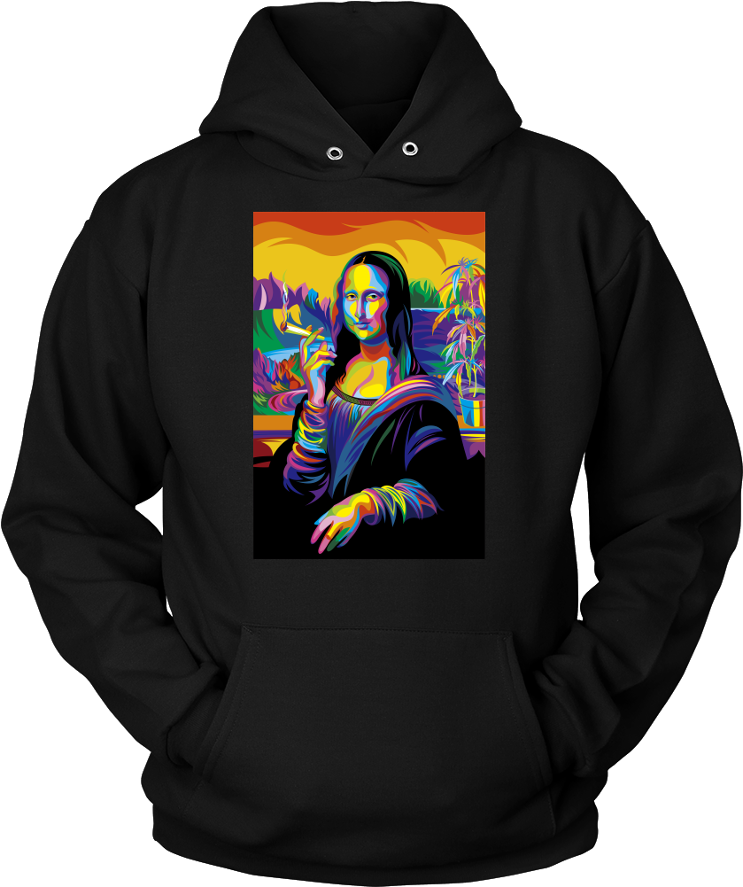 Smoking Mona Lisa Hoodie - Louvre, Mona Lisa (1000x1000), Png Download