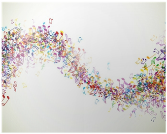 Vector Background With Colorful Music Notes Poster - You Are Colour Of My Life (400x400), Png Download
