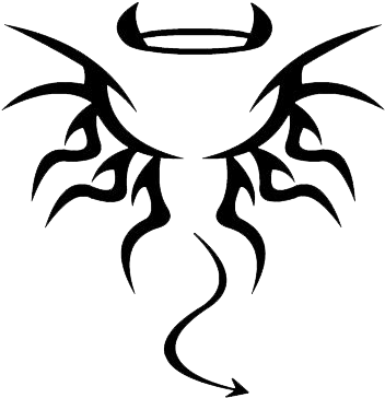 Tattos Png Collection - Black And White Devil Horns (550x400), Png Download