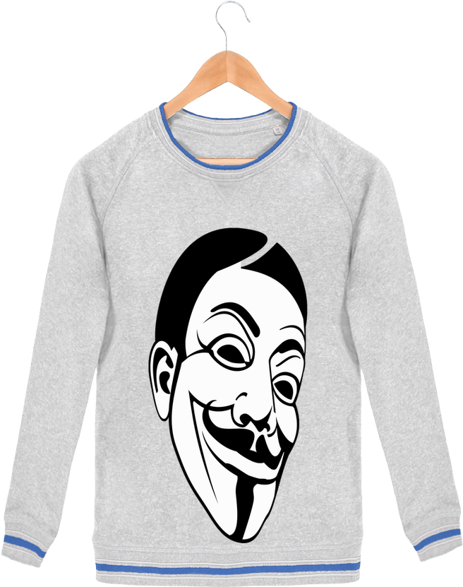 Sweat Col Rond Homme Stanley Strolls Tipped Guy Fawkes - Sweatshirt (690x850), Png Download