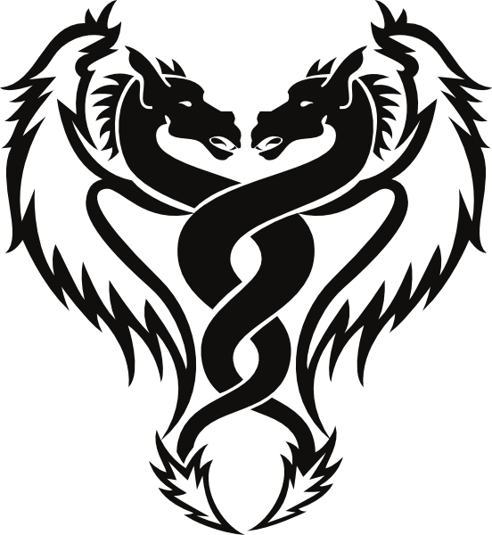 Clip Arts Related To - Dragon Drawing Tattoo Simple (552x600), Png Download