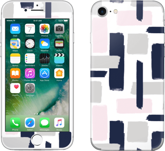 Colorful Painted Stripes - Apple Iphone 7 - 256 Gb - Silver - Unlocked (800x769), Png Download