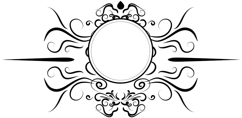 Black And White Flower Design Png (960x480), Png Download