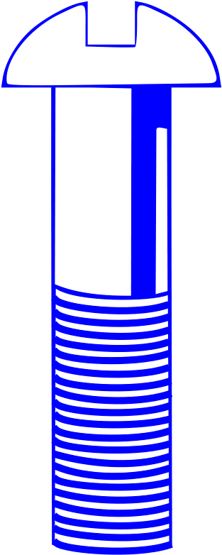 Machine Screw Blue - Screw (317x800), Png Download