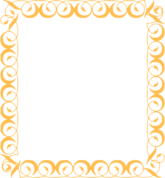Golden Border Art Clip (552x596), Png Download