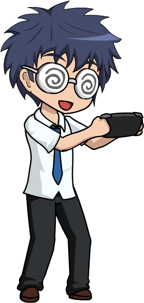 Click On The Photo To Start Tagging - Swirly Glasses Anime Guy (301x600), Png Download