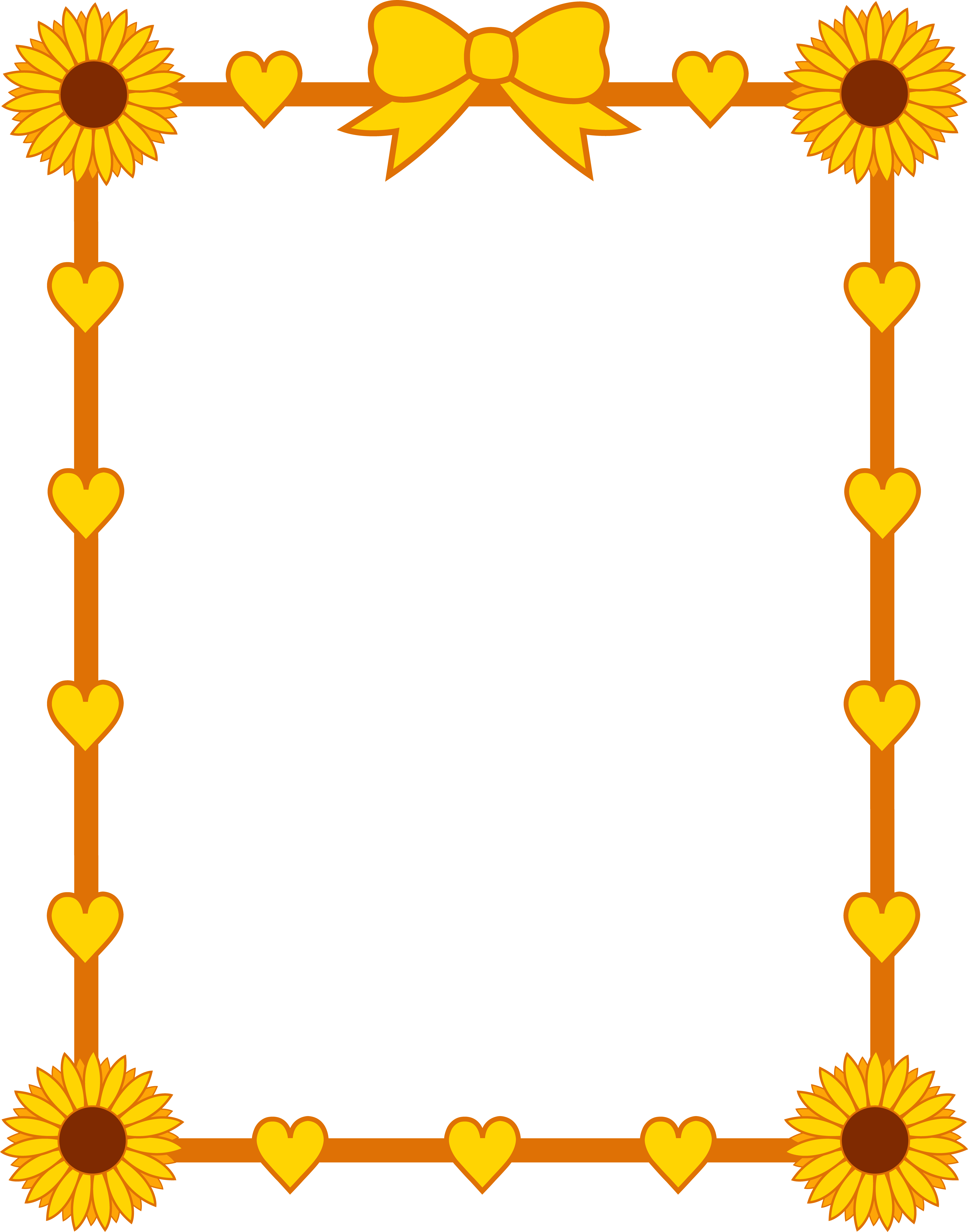 Sunflowers Png Page Borders Picture Library (6671x8492), Png Download