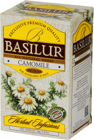 Basilur Camomile 20 Tea Bags Caffeine Free - Basilur Herbal Infusion Foil Enveloped Tea Bags, Chamomile, (316x472), Png Download