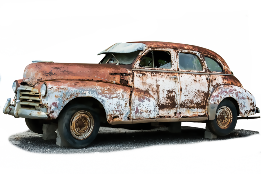 Share This Image - Old Broken Down Car (900x600), Png Download