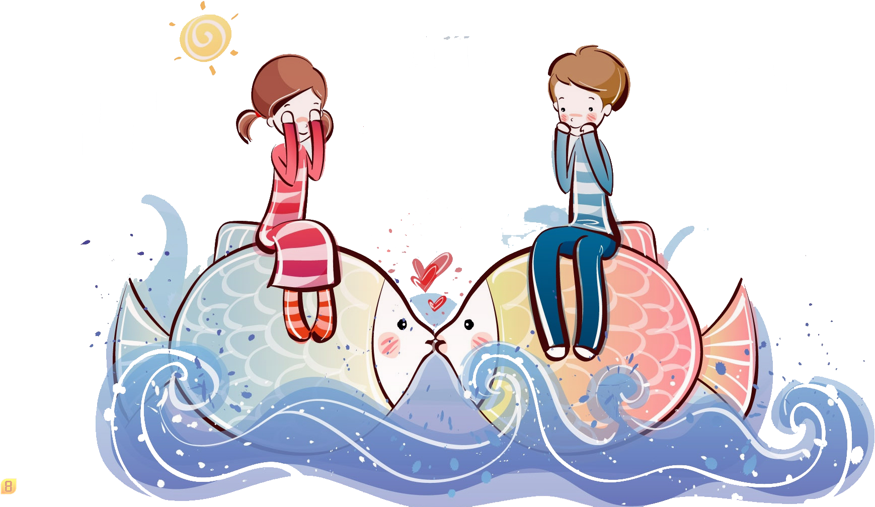 Cartoon Couple High-definition Television Drawing Wallpaper - Wallpaper (1920x1080), Png Download