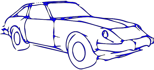 Old, Black, Classic, Outline, Drawing, Silhouette, - Outline Of A Car (640x320), Png Download