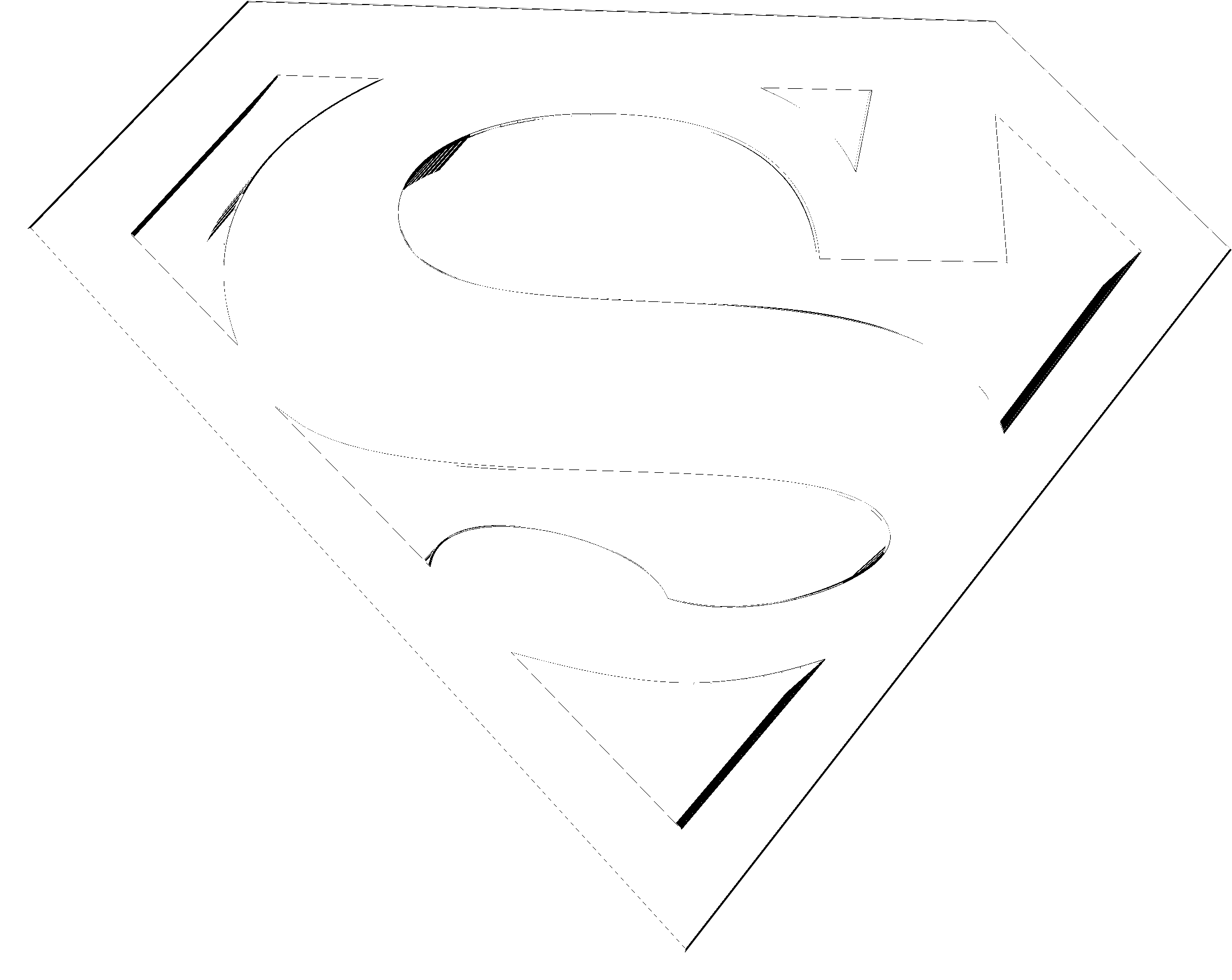Superman Logo Black And White - Line Art (2400x2400), Png Download
