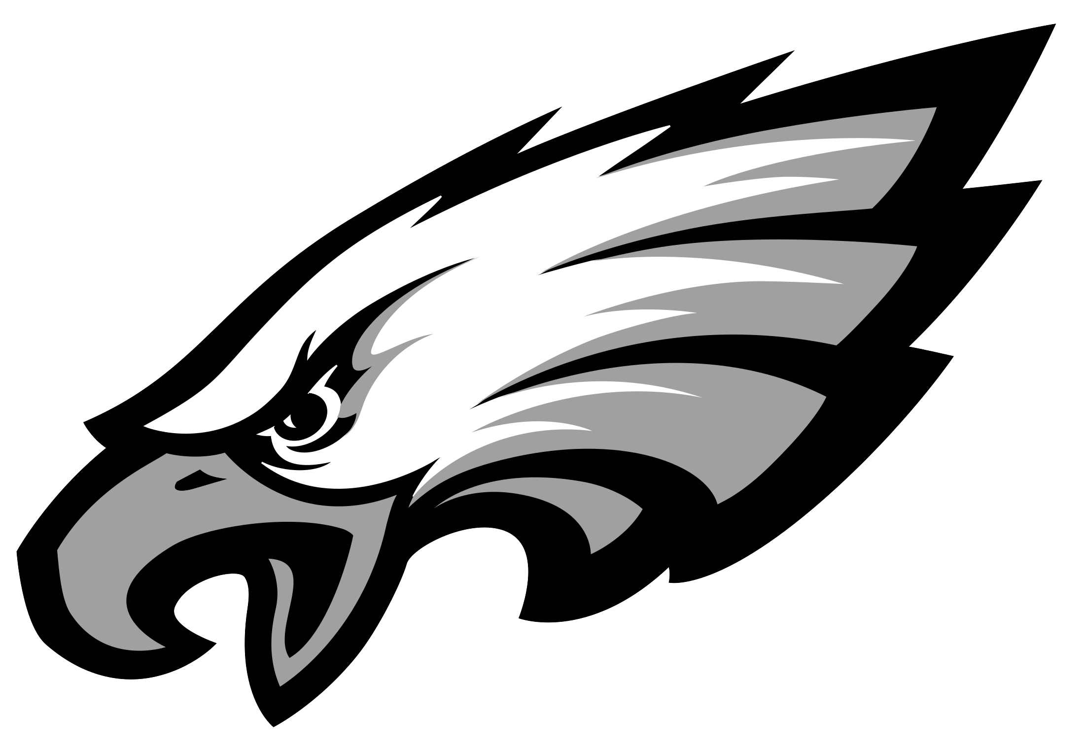 Download HD Collection Of Philadelphia Eagles Logo Black And White - South  Lake Eagles Logo Transparent PNG Image - NicePNG.com, image size:2201x1516
