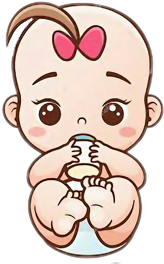 Report Abuse - Carton Baby With Baby Bottle (628x1008), Png Download