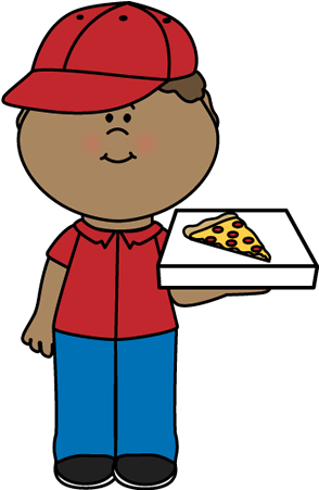 Fresh Eating Pizza Clipart Pizza Delivery Boy Clip - Pizza Delivery Boy Clipart (309x450), Png Download