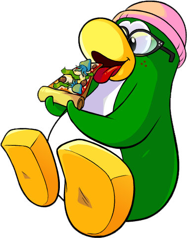 Aunt Arctic Eating Pizza Clipart - Pizza Clip Art Eating (392x497), Png Download