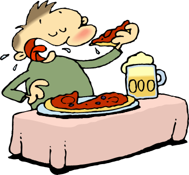 Pix For > Kids Eating Pizza Clip Art - Eating Clipart Transparent (381x353), Png Download