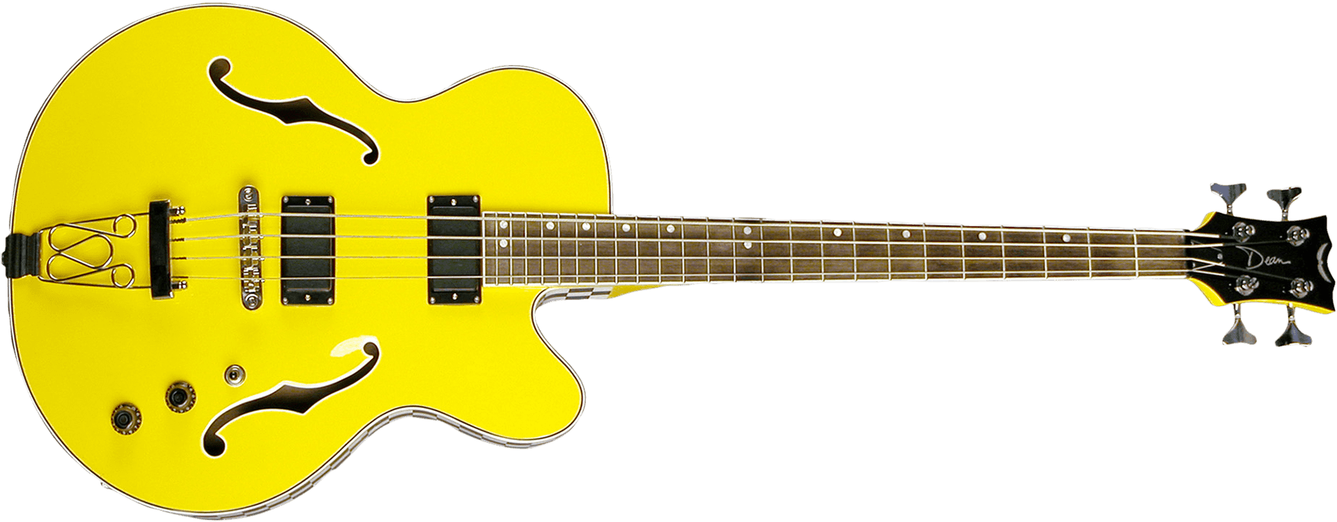 Stylist Cabbie Electric Bass - Yellow Electric Guitar Png (2000x825), Png Download
