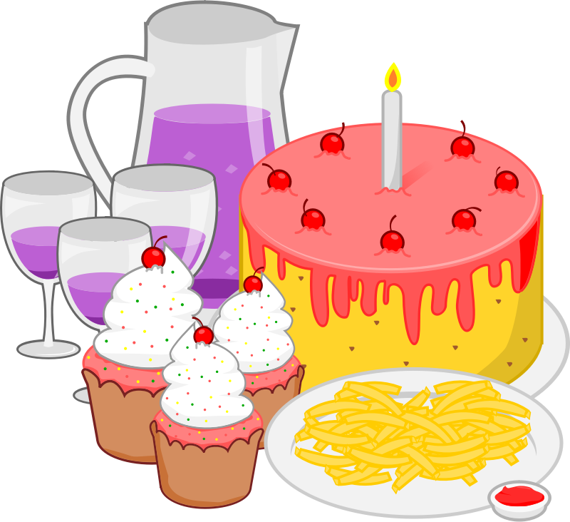 Pizza Clipart Celebration - Party Food Clipart (800x732), Png Download