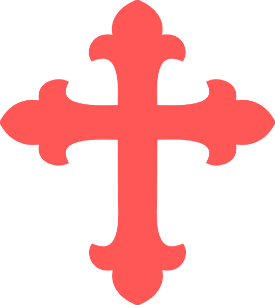 Pink Floral Cross - Baptism Cross Clipart (540x599), Png Download