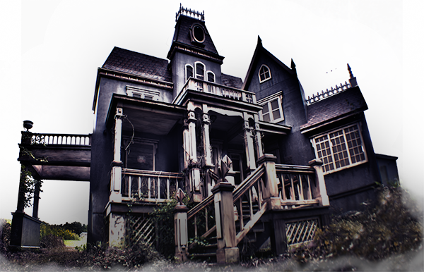 Actual House Entrance - Horror House Png (600x386), Png Download