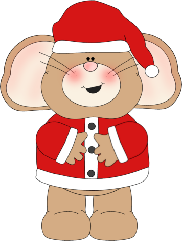 Mouse Clipart Cute Christmas - Christmas Mouse Clipart (356x470), Png Download
