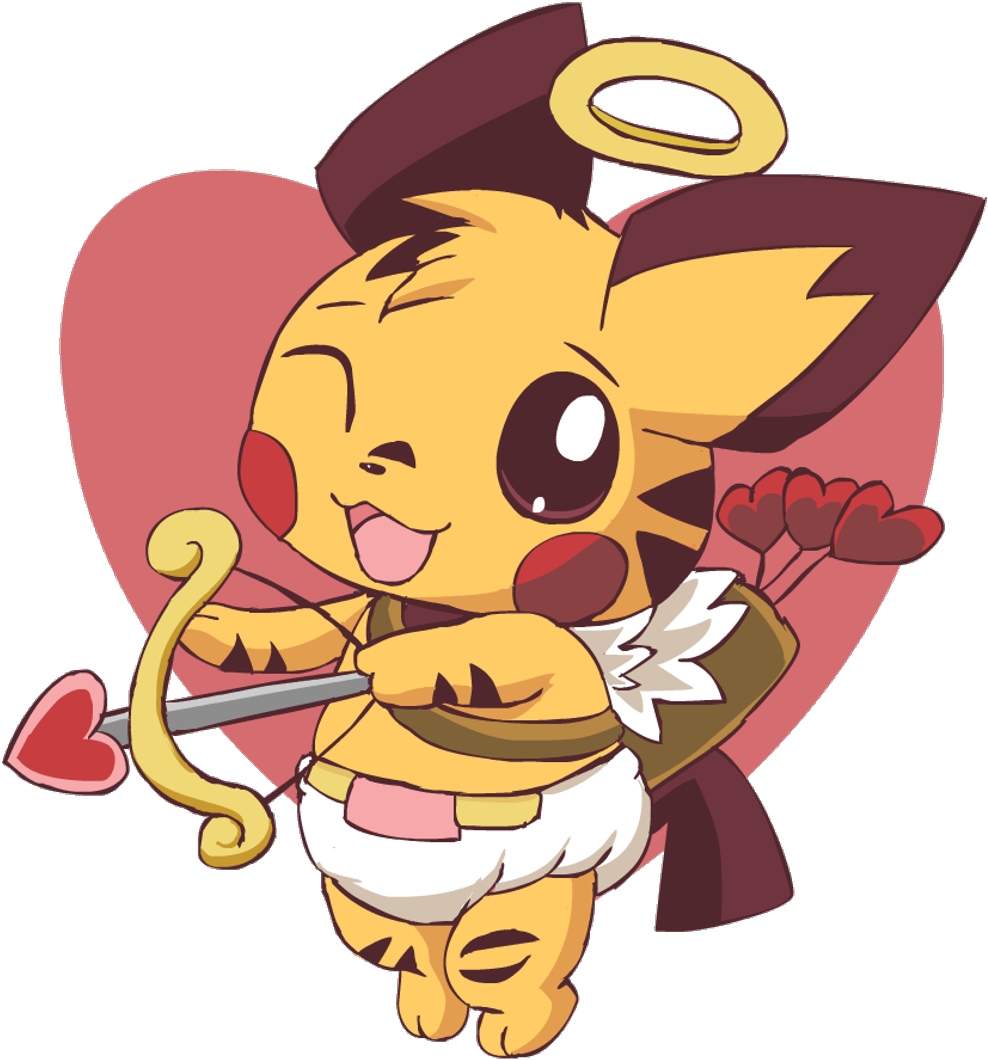 Sccupid Sticker - Cupid Pikachu (1024x1099), Png Download