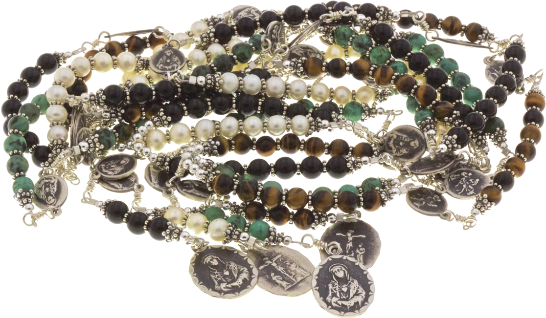 Large 7 Sorrows Rosary - Bead (1160x653), Png Download