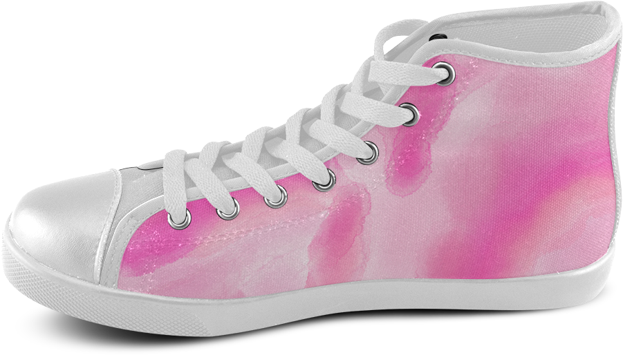 Pink Watercolor Abstract Art Women's High Top Canvas (1000x1000), Png Download