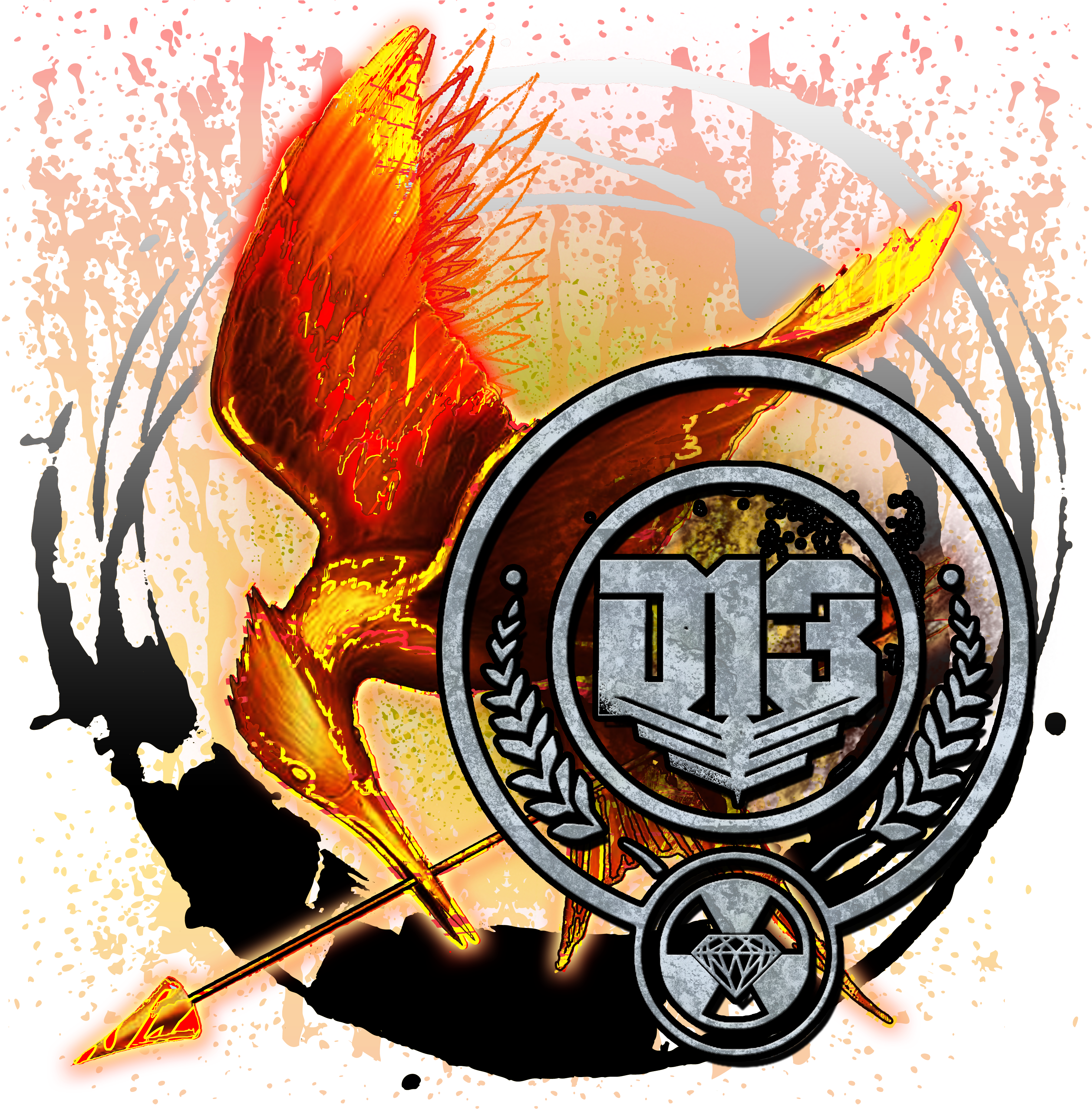 District 13 Mockingjay Hungergamesgear - Illustration (3000x3000), Png Download