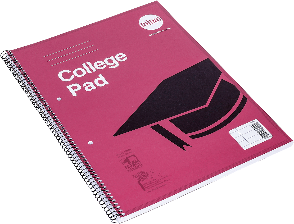 Rhino College Spiral, A4 , 8mm Ruled And Margin, 70 - Paper (1200x1200), Png Download
