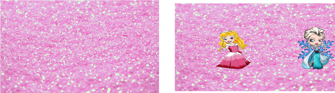 Coloured Sketches Added To The Background - Doll (1292x371), Png Download