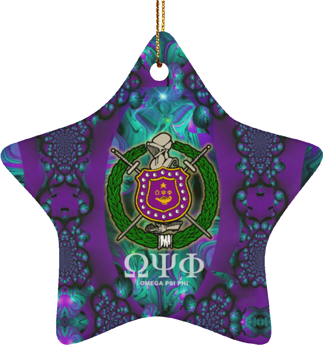 Omega Psi Phi Star Ornament - Omega Psi Phi Shield (1155x1155), Png Download
