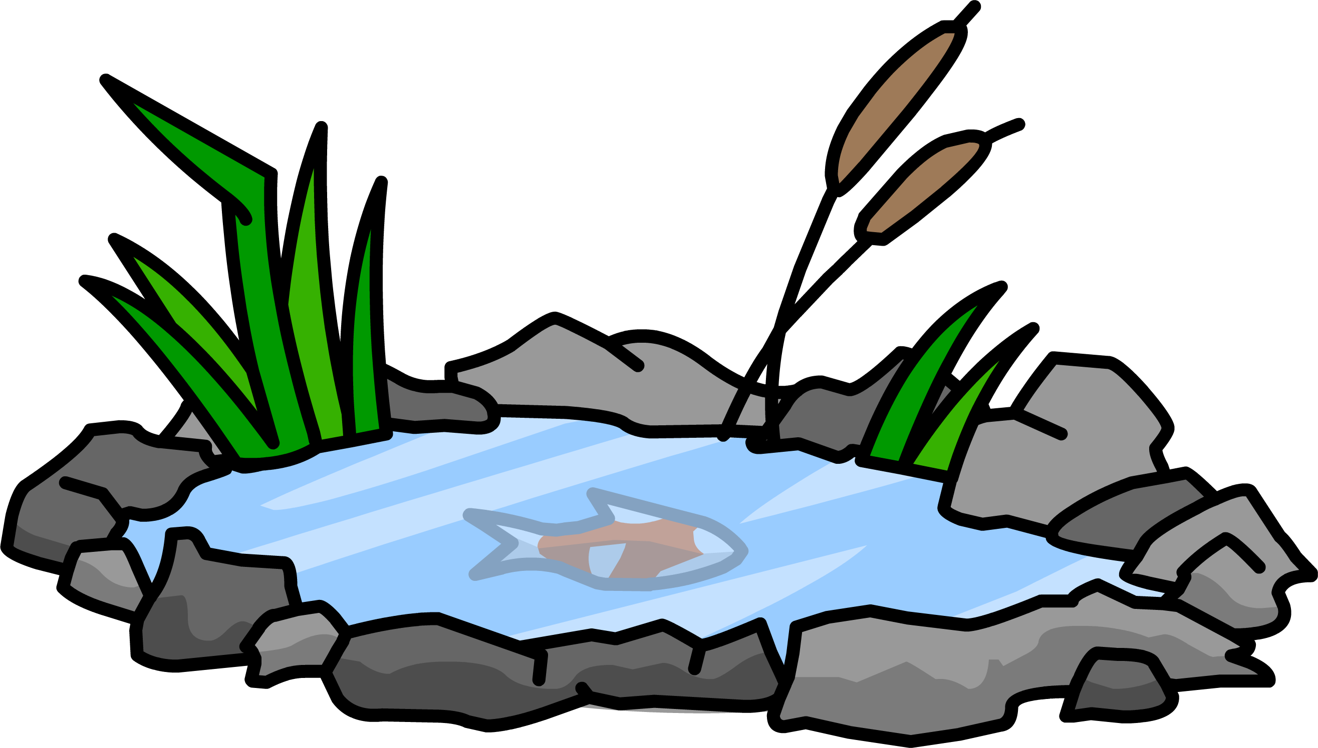 Koi Pond Sprite 003 - Pondclip Art (2631x1495), Png Download