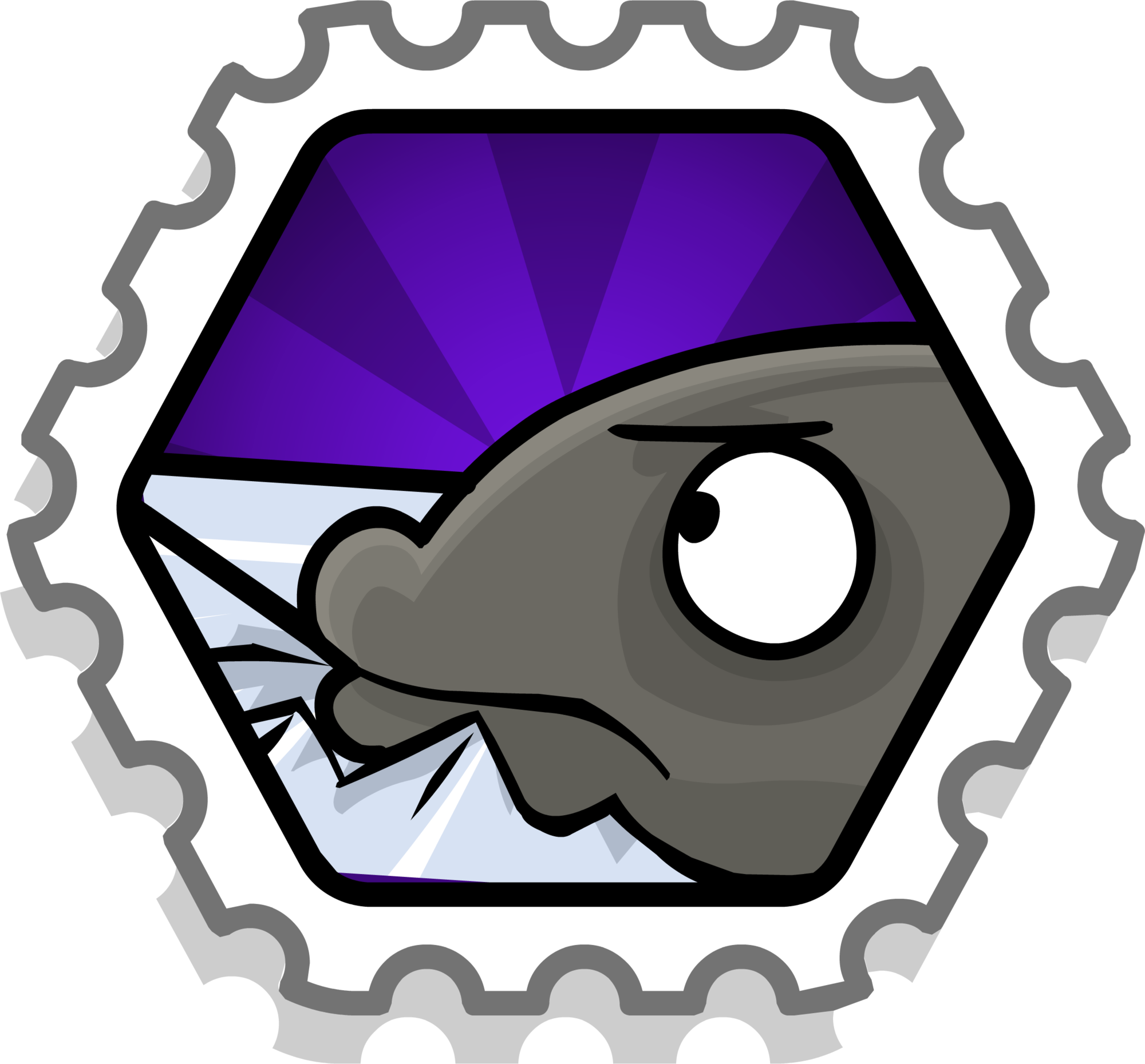 Rare Mullet Stamp - Club Penguin Ice Fishing Shock King (2000x1860), Png Download