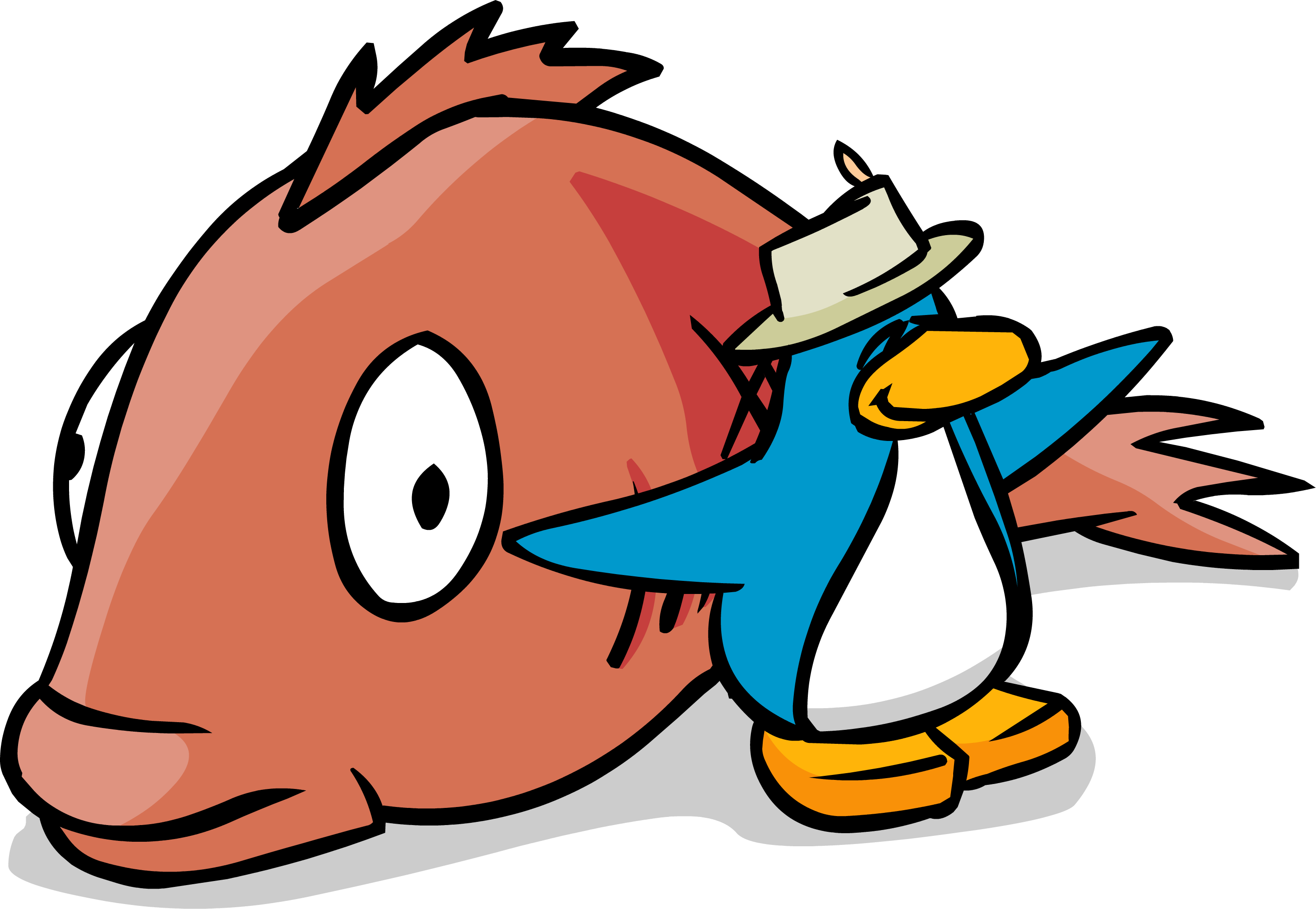 Ice Fishing Mullet Caught - Club Penguin Mullet Capture (2916x2014), Png Download