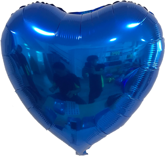 24 Inch Blue Heart - Balloon (810x888), Png Download