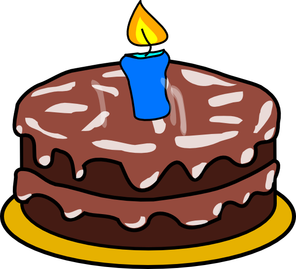 Dessert Clipart 1 Cake - Birthday Cake 2 Candles Clipart (600x544), Png Download