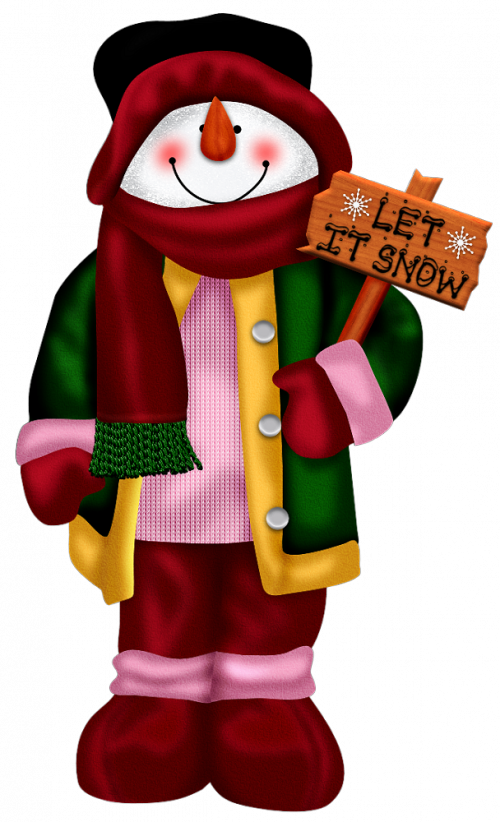 Tubes Noel / Bonhommes De Neiges - Snowman (500x822), Png Download