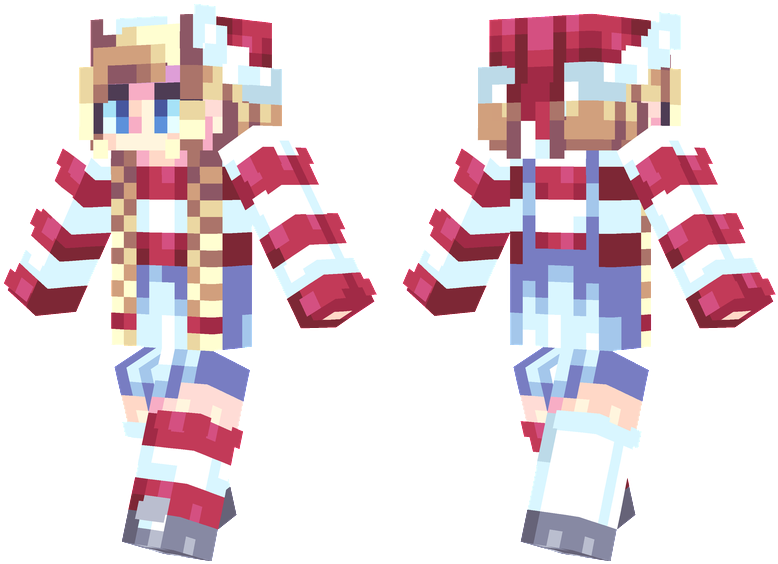 Candy Canes - Minecraft Christmas Reindeer Girl (804x576), Png Download